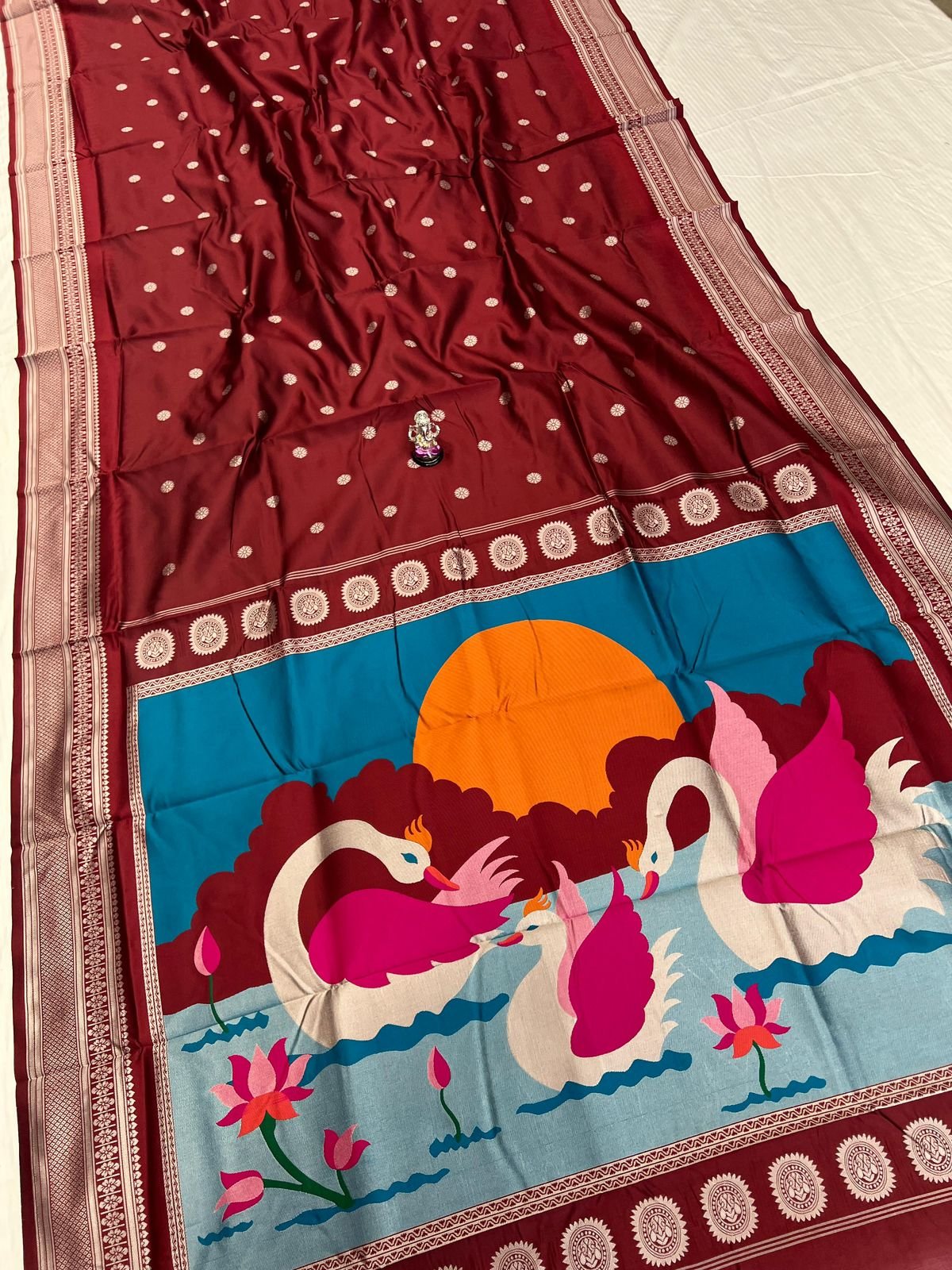 Aarya Fancy Pallu Kadiyal Paithani image 10