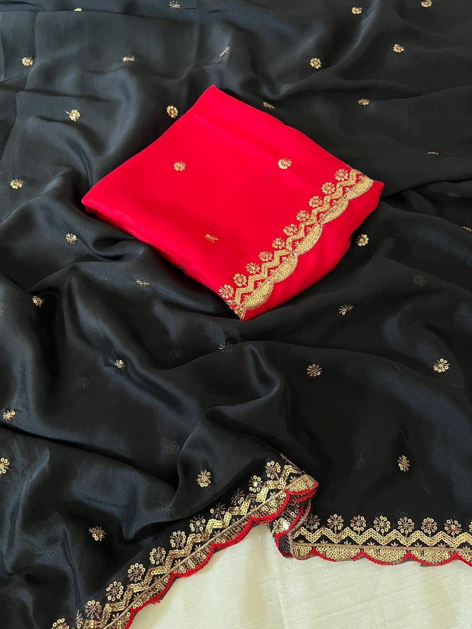 Rangoli silk saree with embroidery image 2
