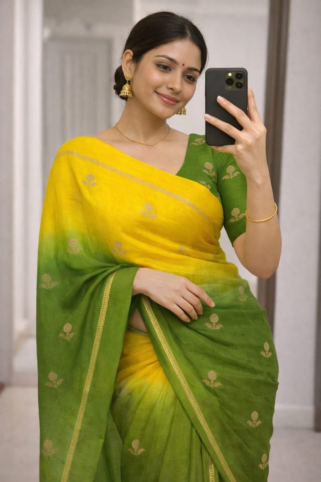 Pure soft Viscose Khadi silk fabric with satin border image 21