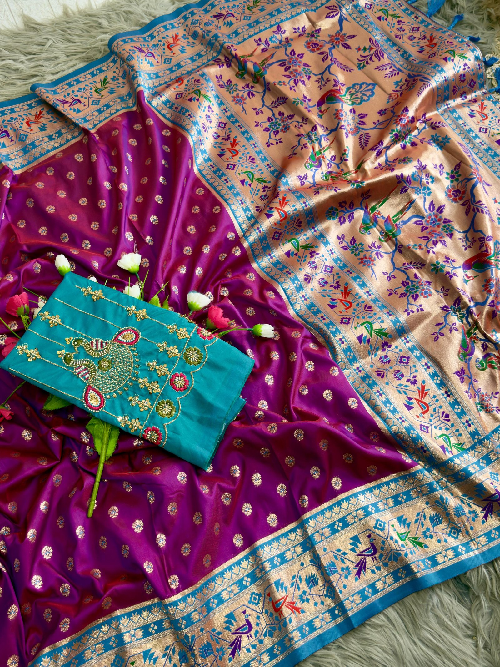 Kalanjali Paithani With Aari Work Blouse image 19