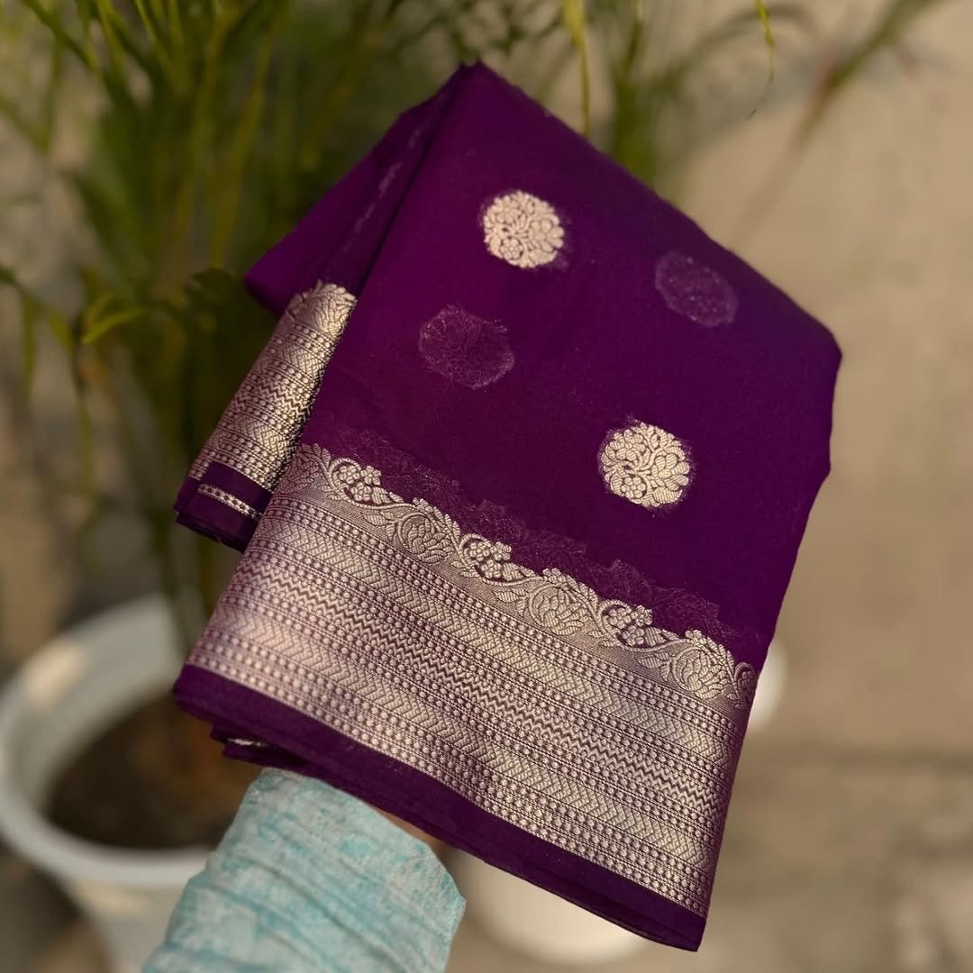 Banarasi Daybal Semi Georgette Soft Silk Saree image 10
