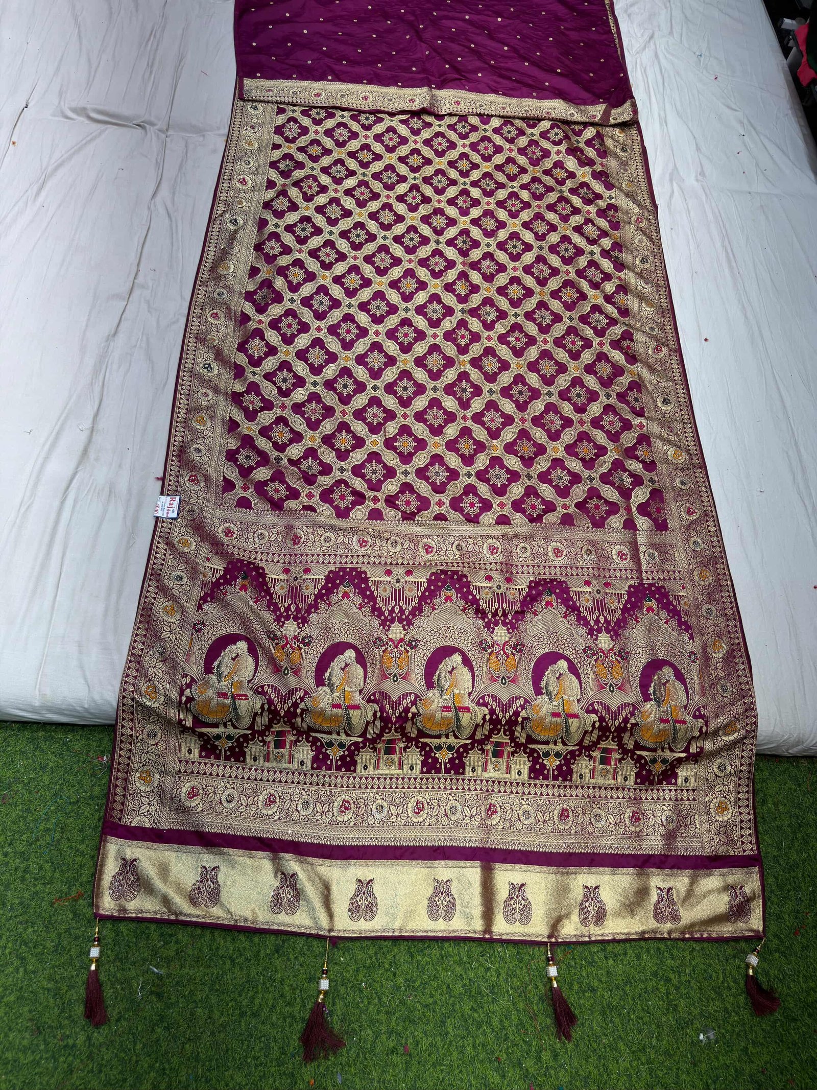 Gaji Satin Silk Saree With Jarkan image 8