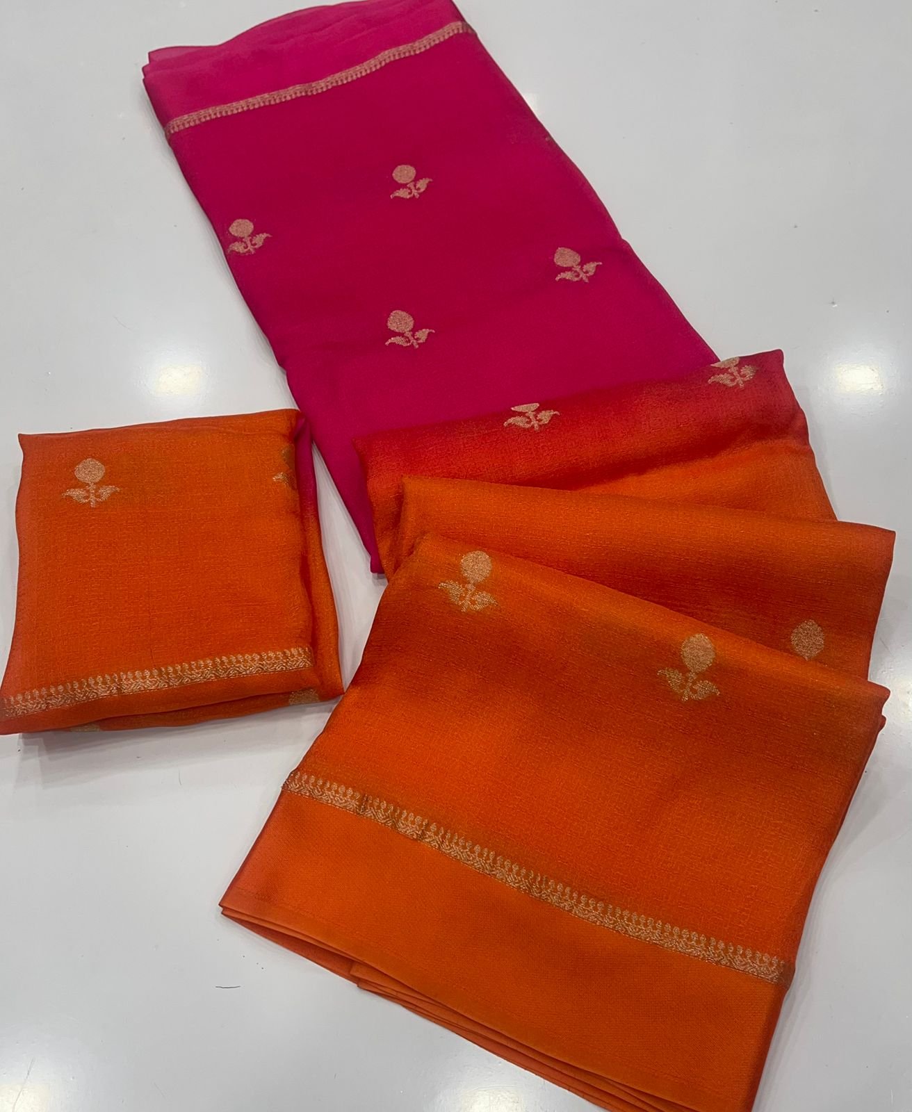 Pure soft Viscose Khadi silk fabric with satin border image 8