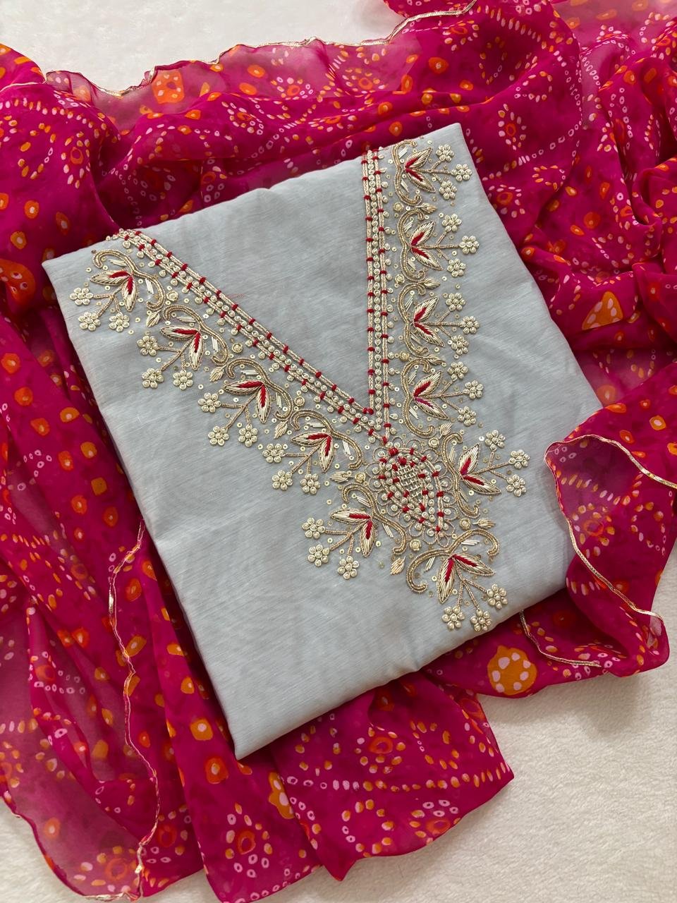 Chanderi kurta with Embroidery image 6