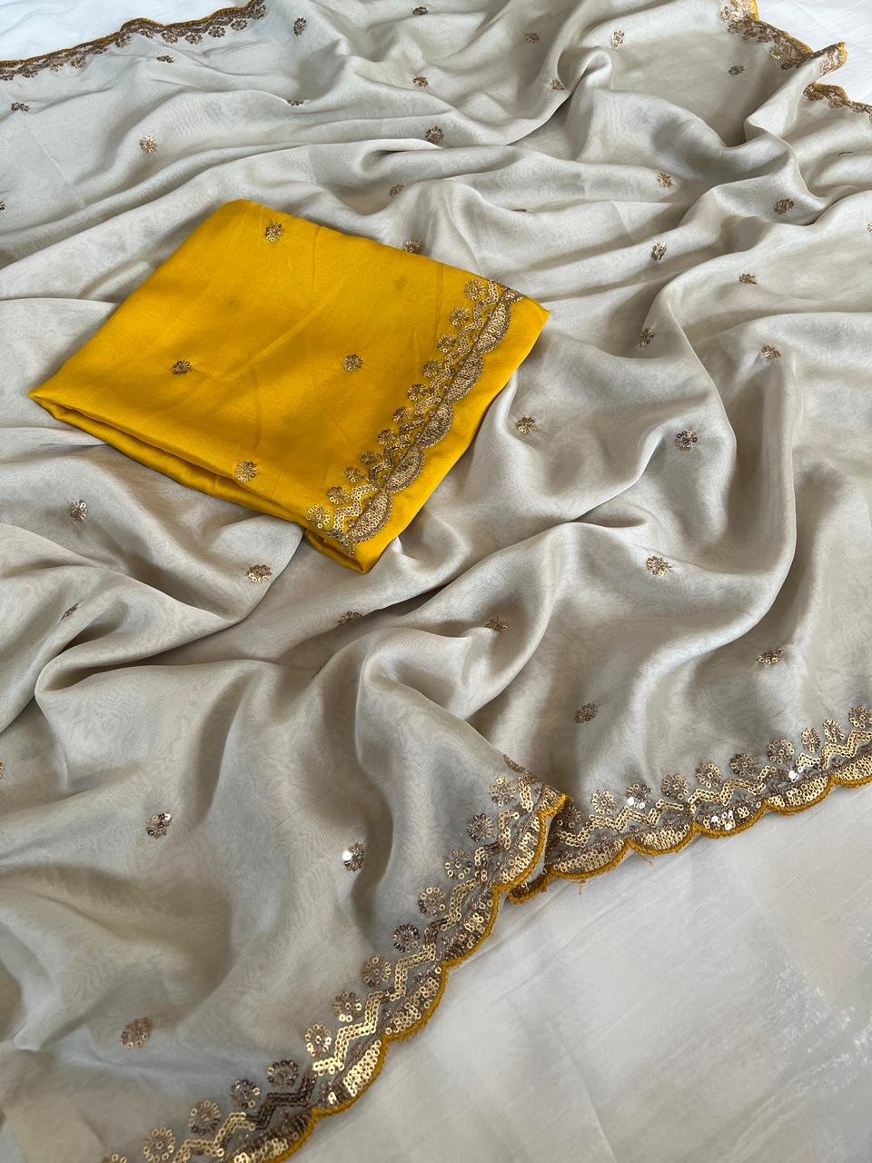 Rangoli silk saree with embroidery image 6