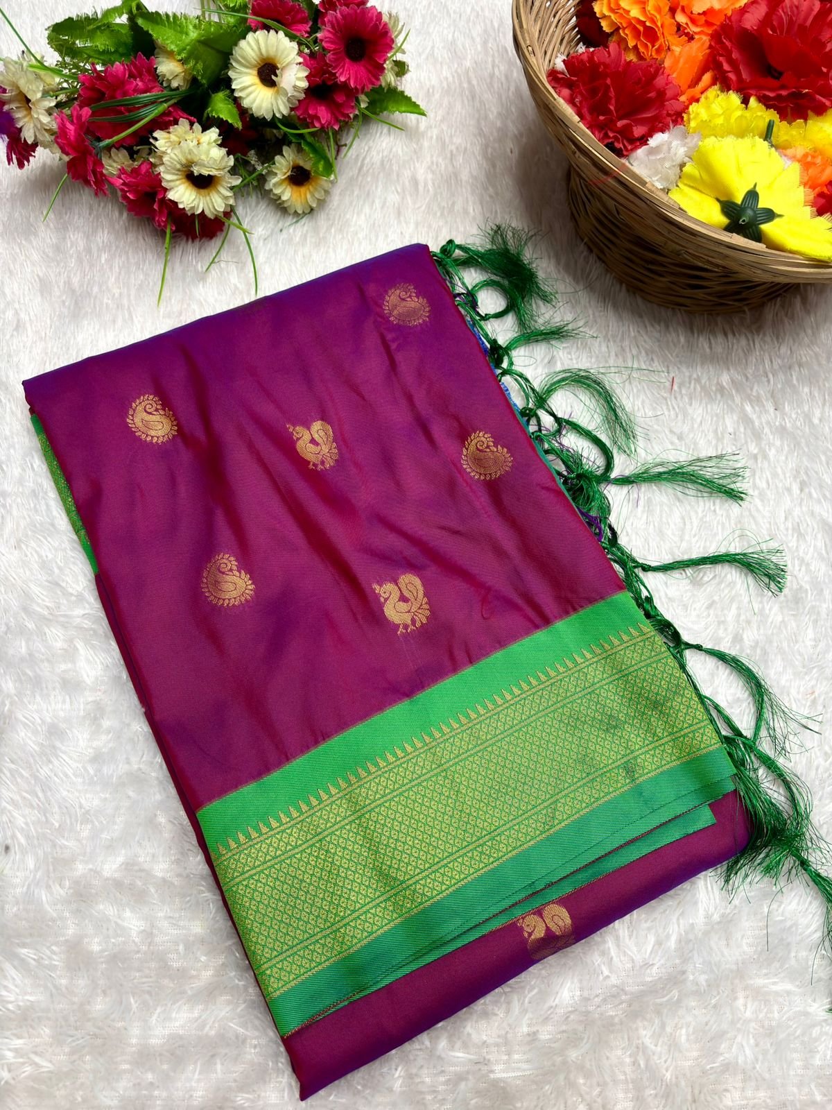 Mango Kadiyal Paithani image 7