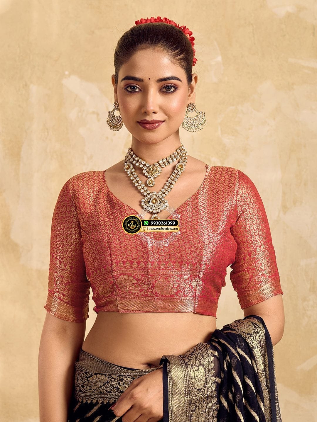 Banarasi Handloom Leheriya Zari Weaving Saree image 13