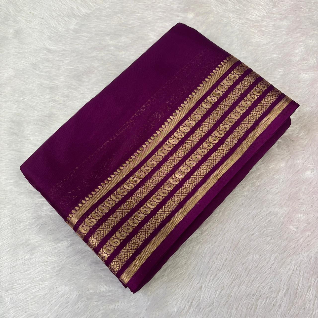 Semi Mysore Crepe Silk Sarees image 10