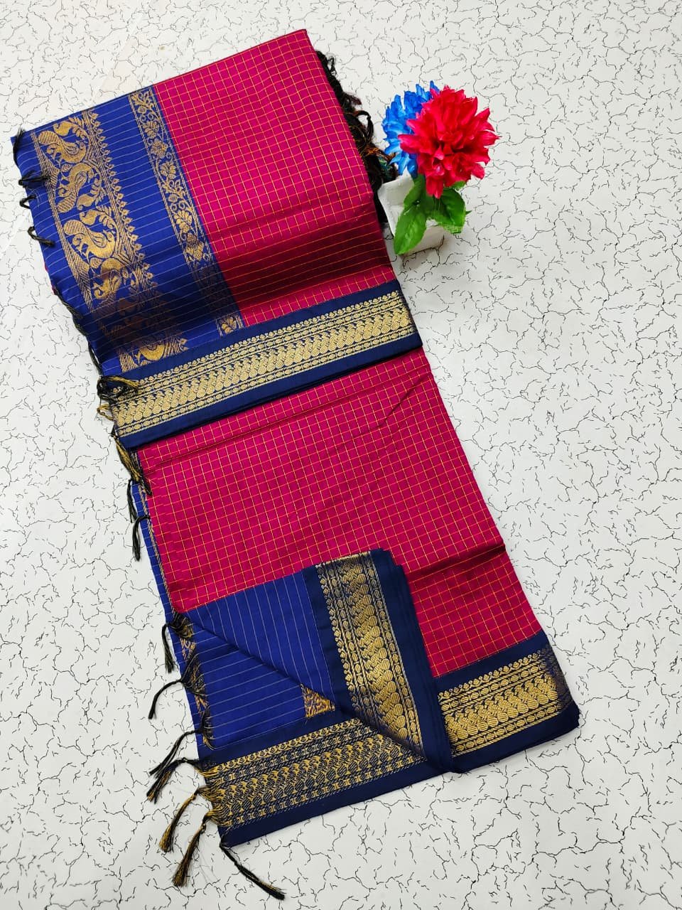 Kalyani Cotton Checks Saree image 22