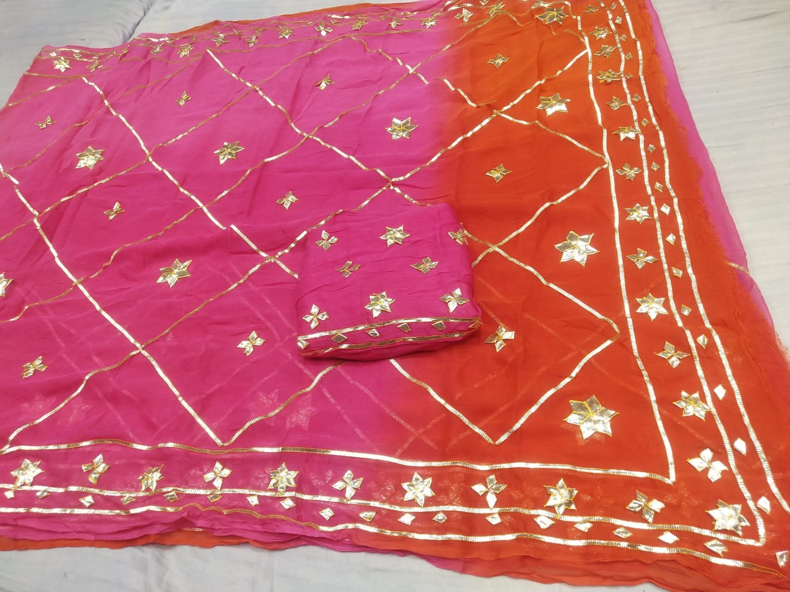 Diamond Chiffon Gota Patti Saree image 4
