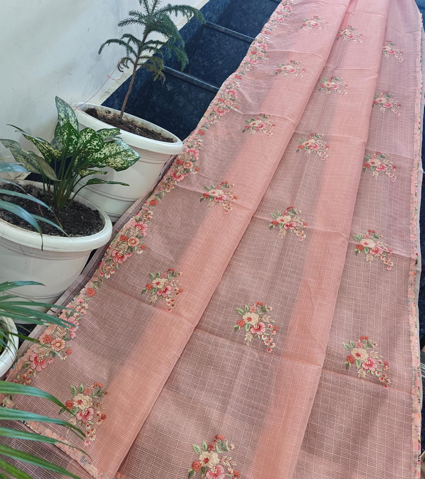 Kota Doria Saree – Embroidery Work image 8