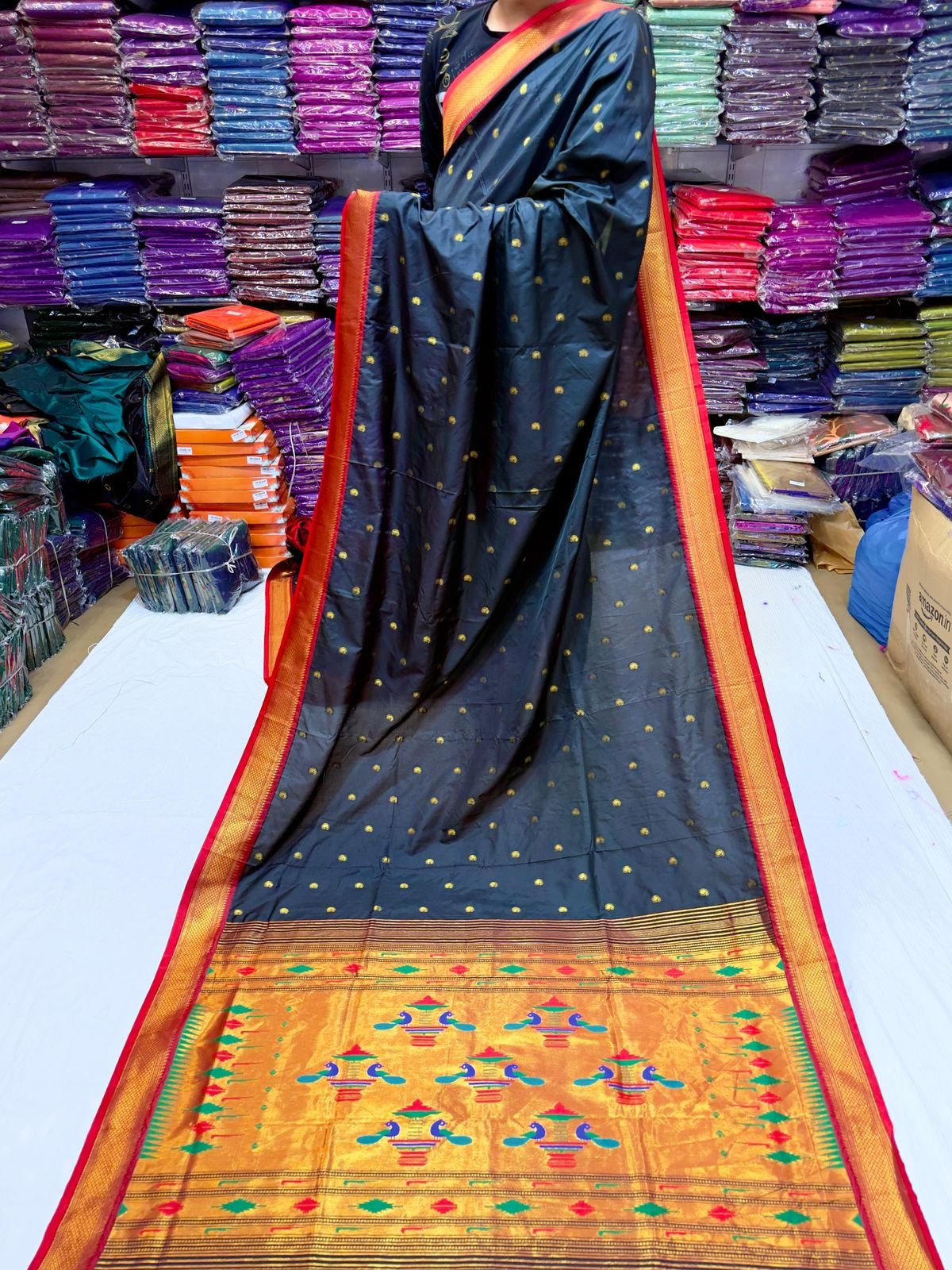 Yeola Double Pallu Semi Paithani image 5