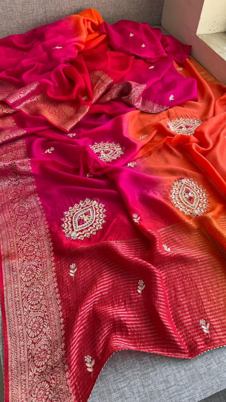 Fabric Pure Moonga Silk Zari Saree image 7
