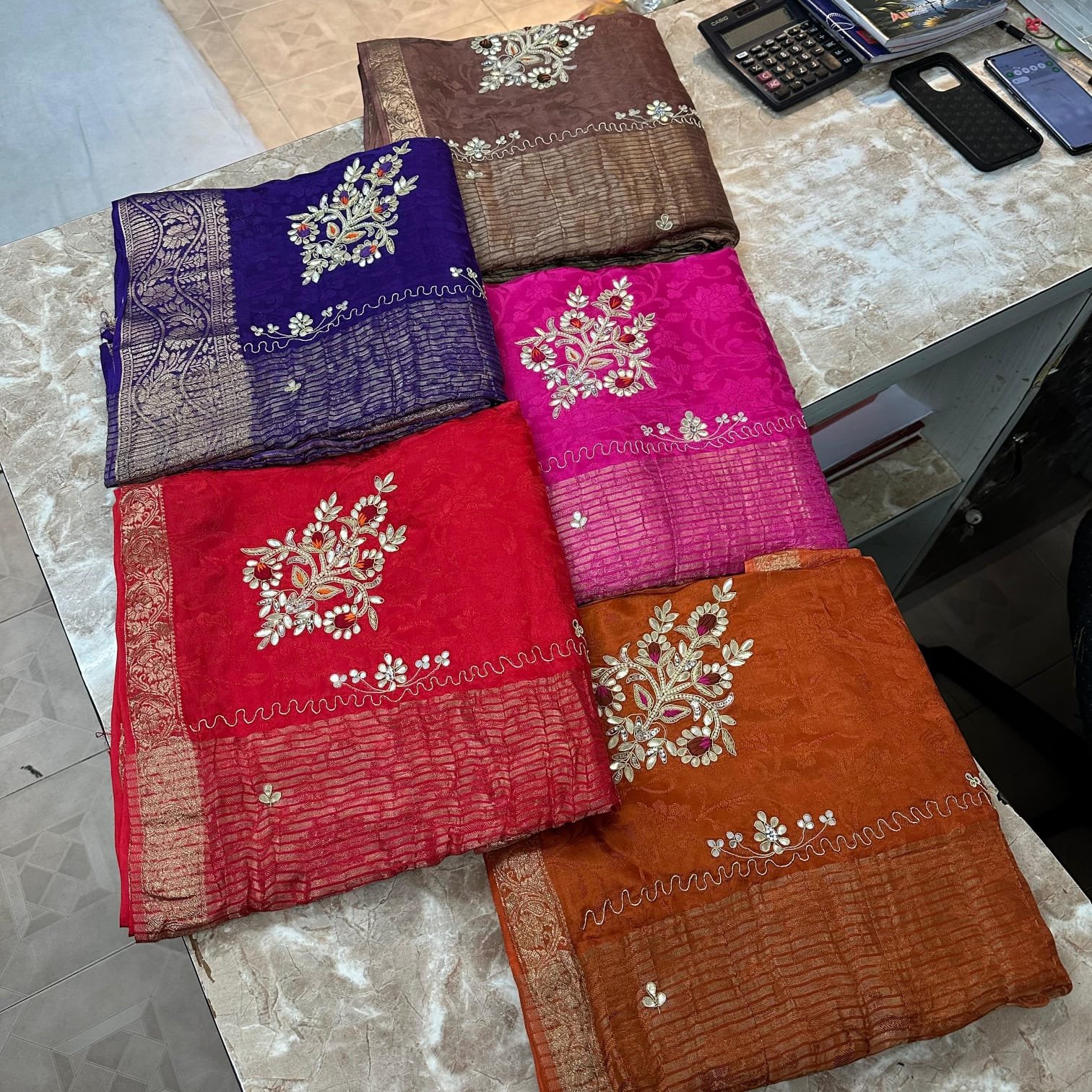 Fabric Pure Chinon Jaycard Jari Saree