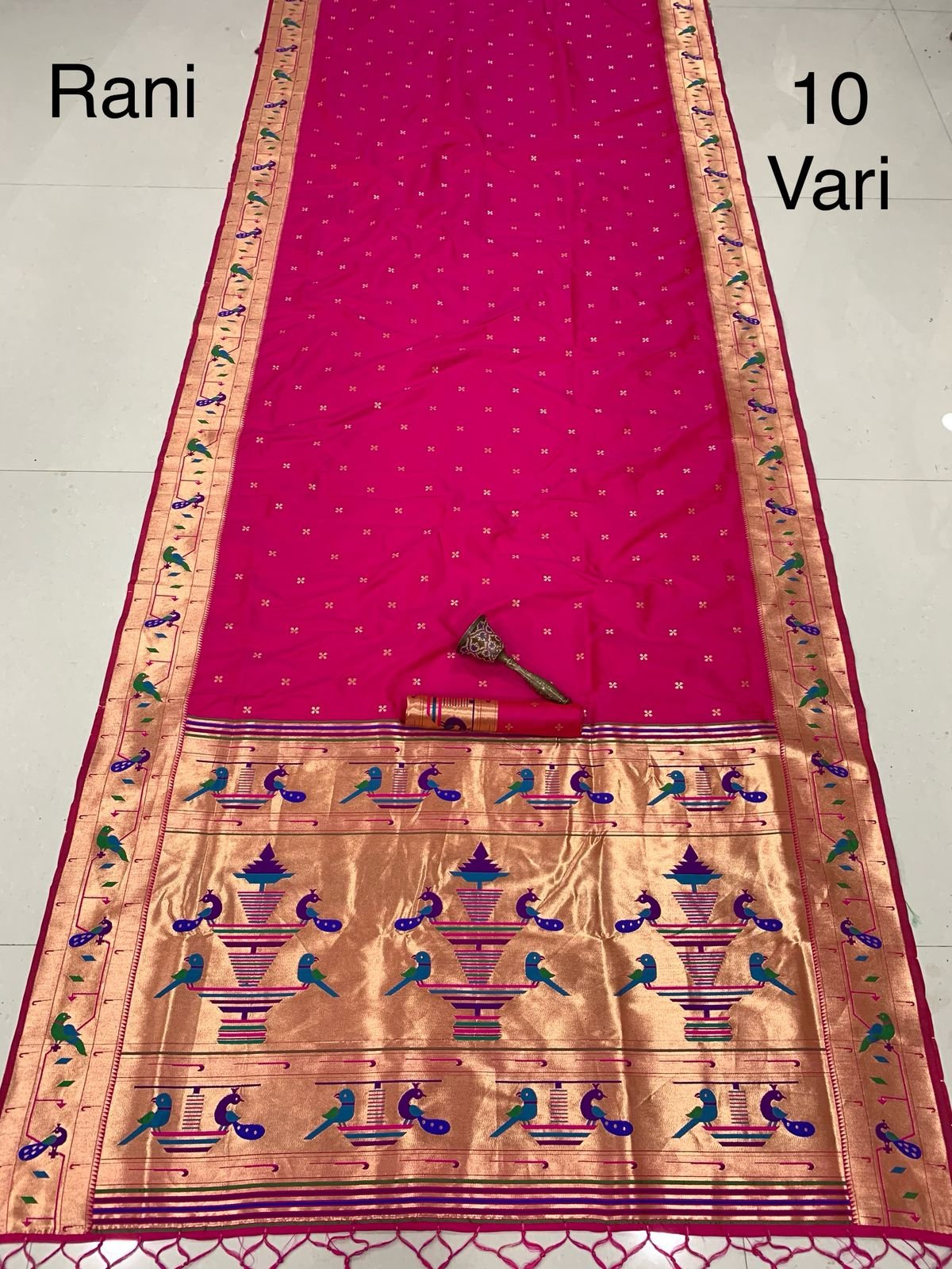 10 Vaar Bridal Paithani Saree image 11