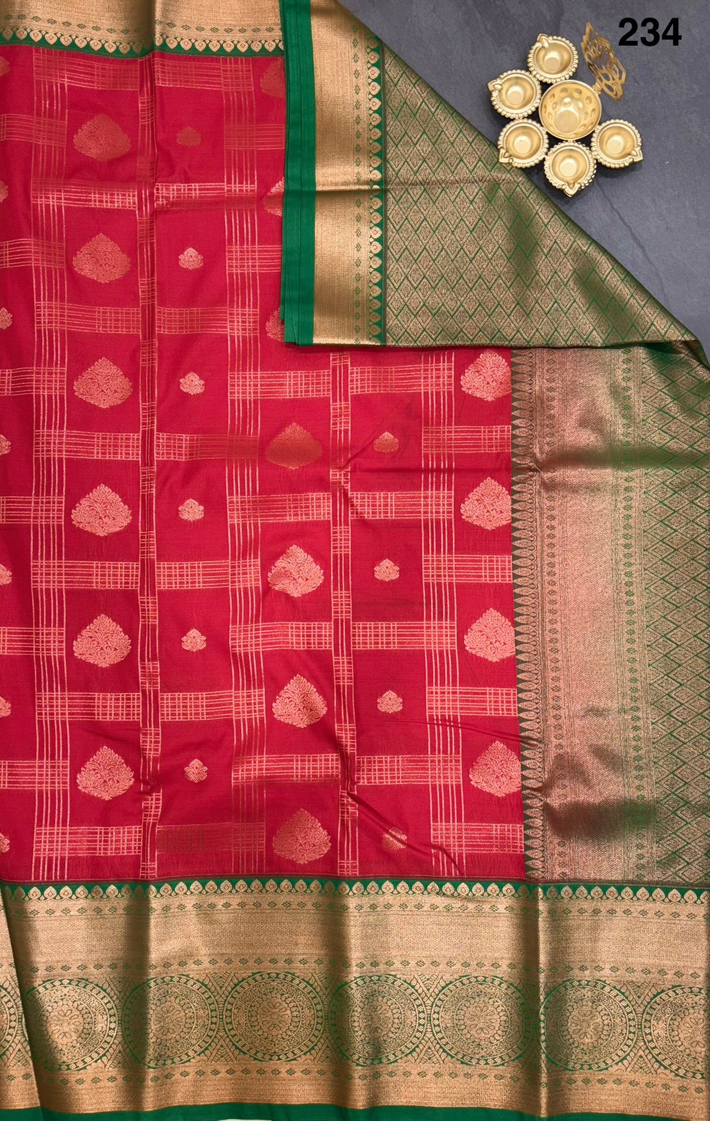 Korvai Kanchi Semi Silk Sarees Big Podi Kattam image 8