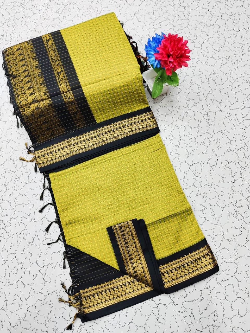 Kalyani Cotton Checks Saree image 19