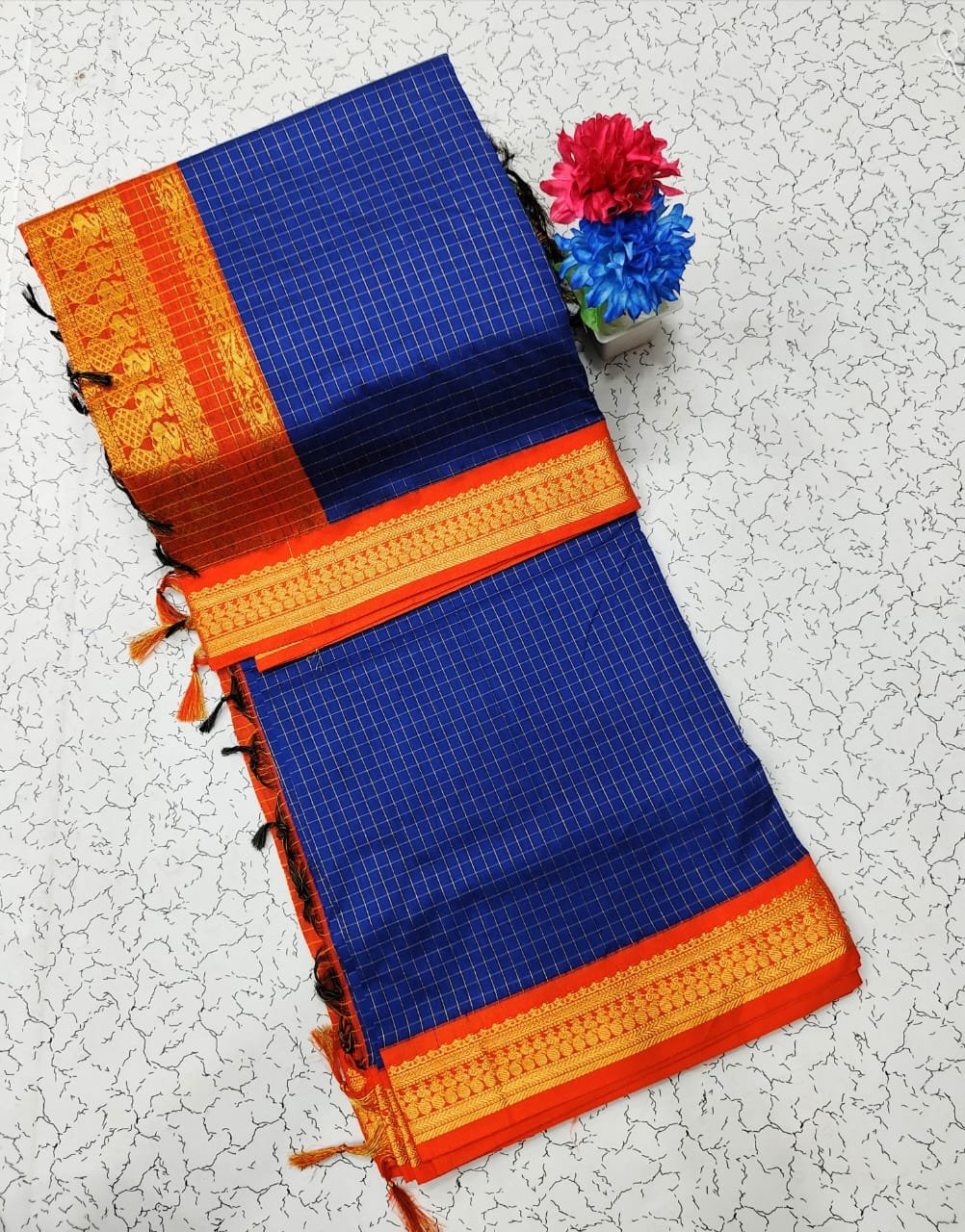 Kalyani Cotton Checks Saree image 4