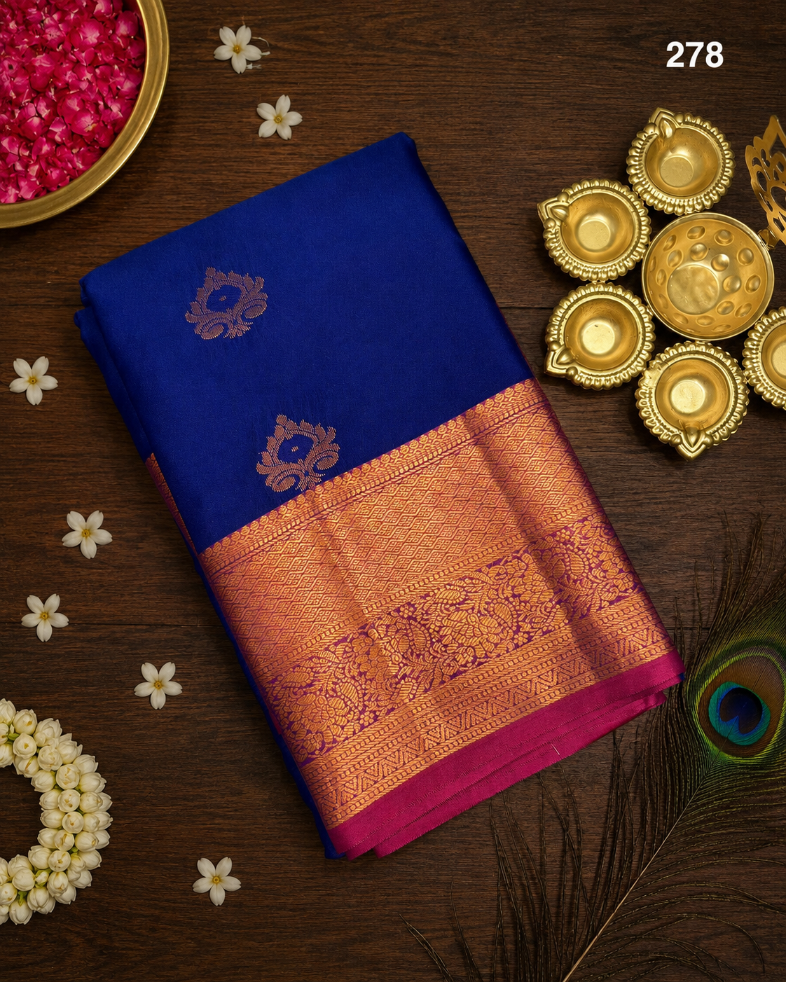 Dharmavaram Semi Silk Saree image 4