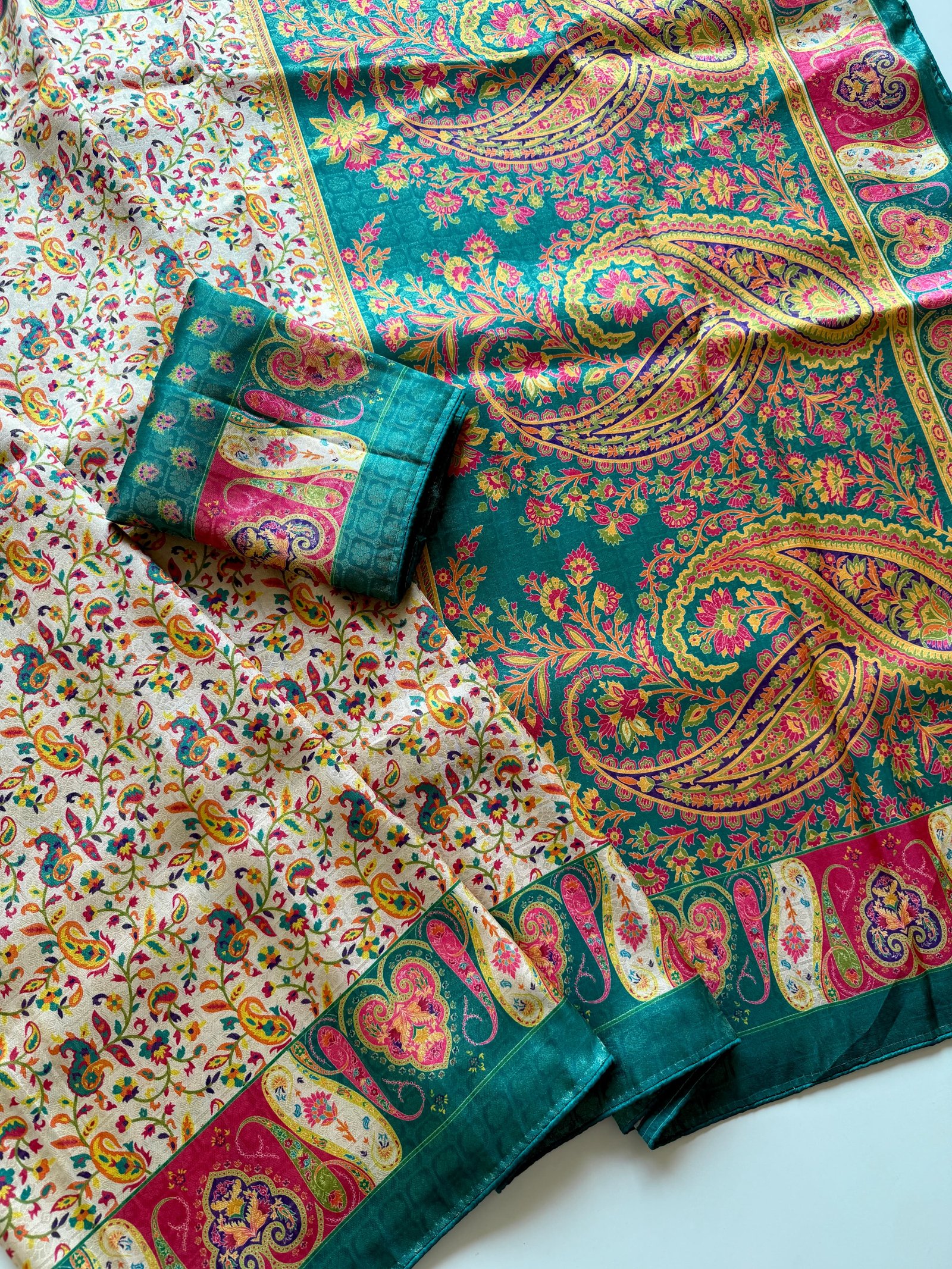 Dola Silk Position Pashmina Design Saree image 3