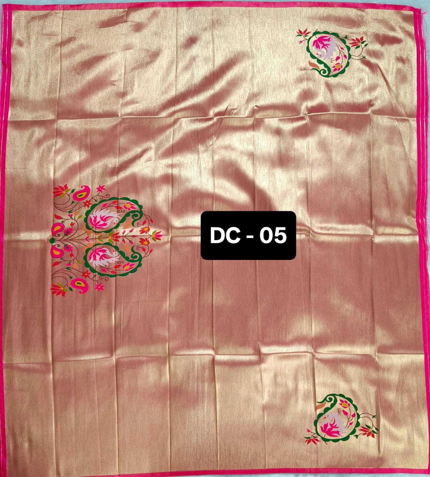 12 Paithani Blouse Piece Pink Border