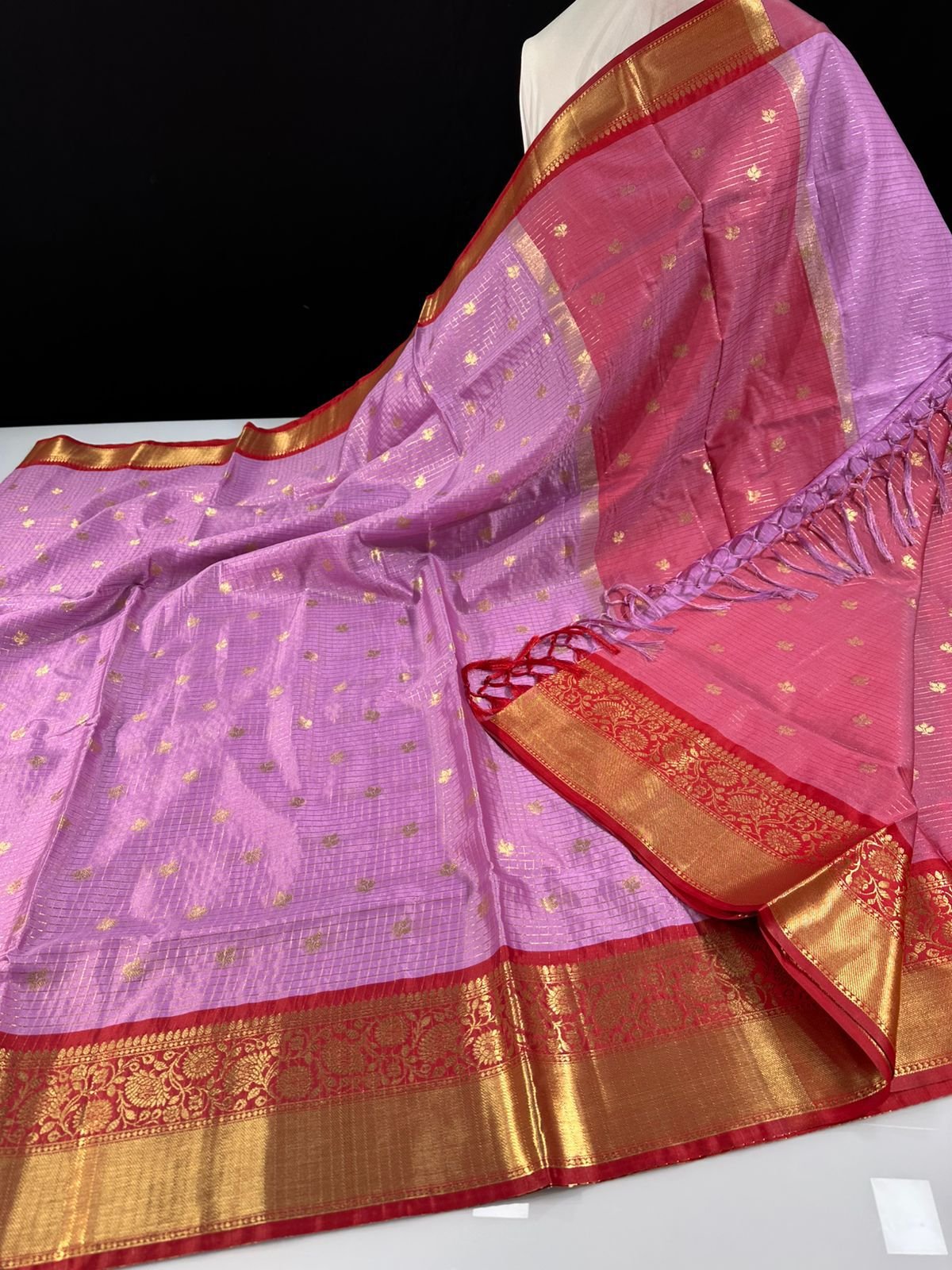 Vintage Checks Semi Silk Sarees image 15