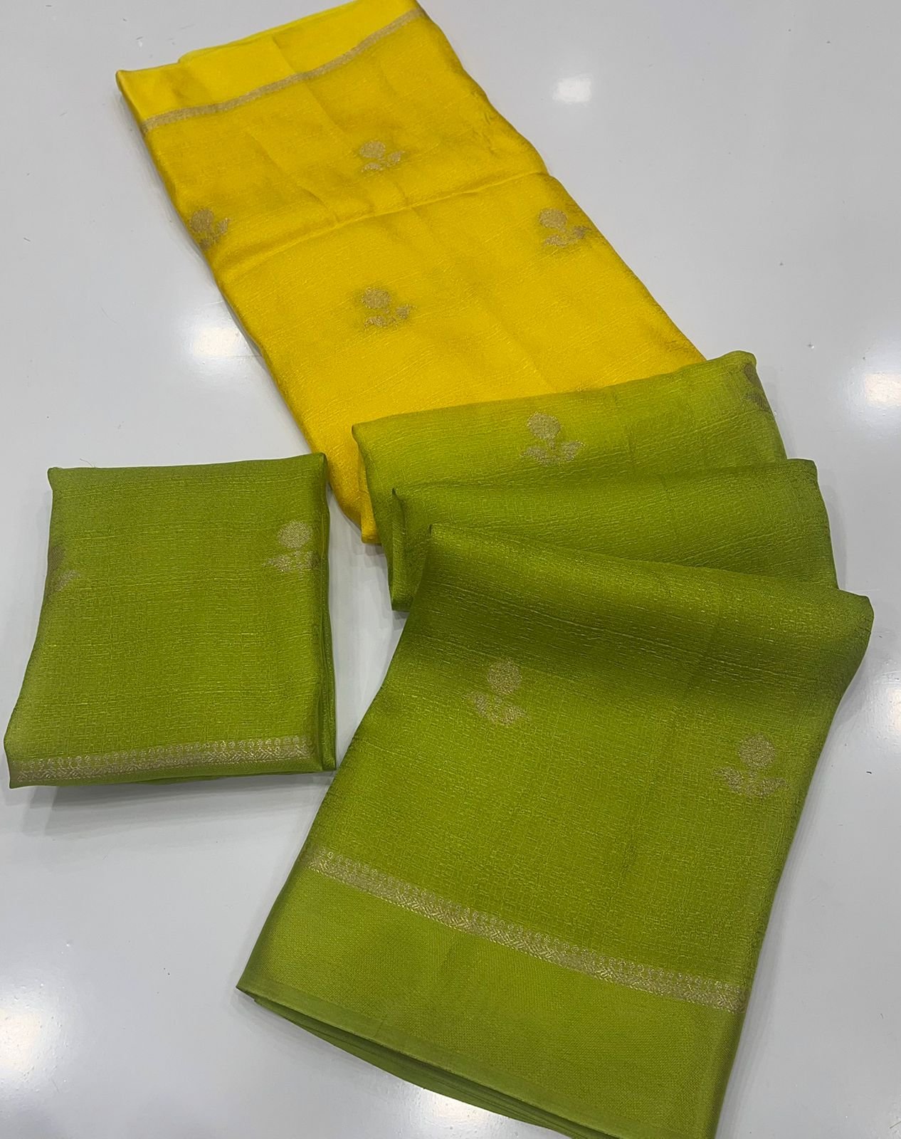 Pure soft Viscose Khadi silk fabric with satin border image 23