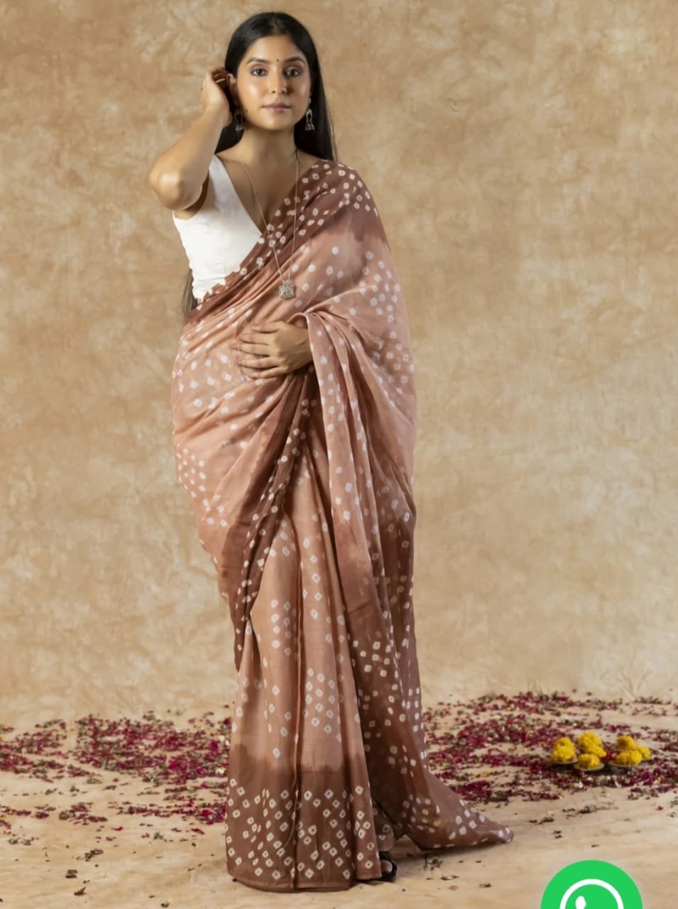 Hand block printed cotton mul Sarees Pastel image 15