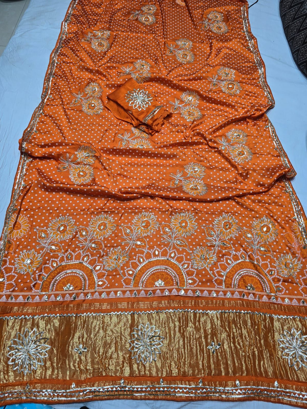 Modal Gajji Silk Saree with Gota Patti Design image 4