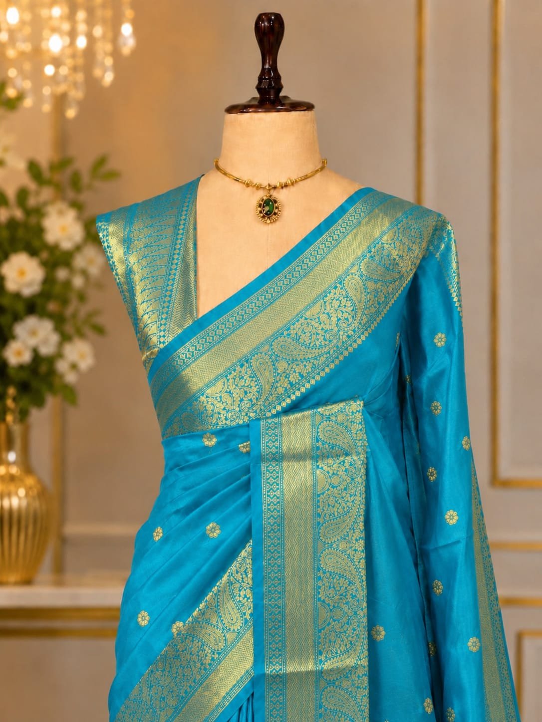 Party Wear Semi Kanjivaram Silk Sarees image 13