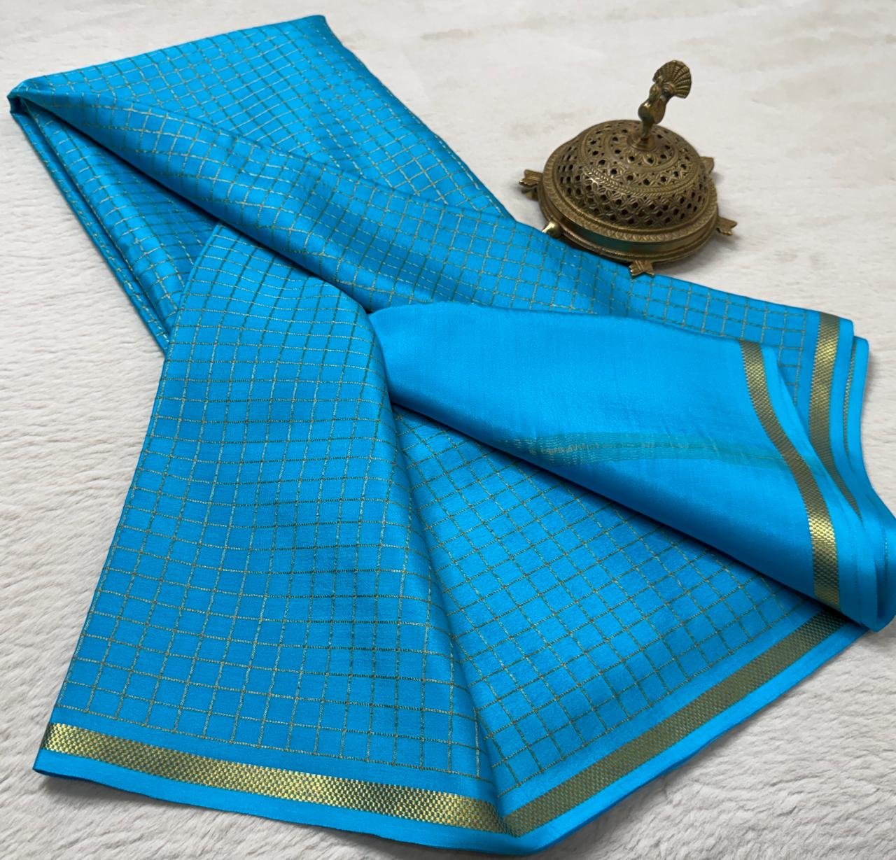 Pure Mysore Checks Sarees image 8