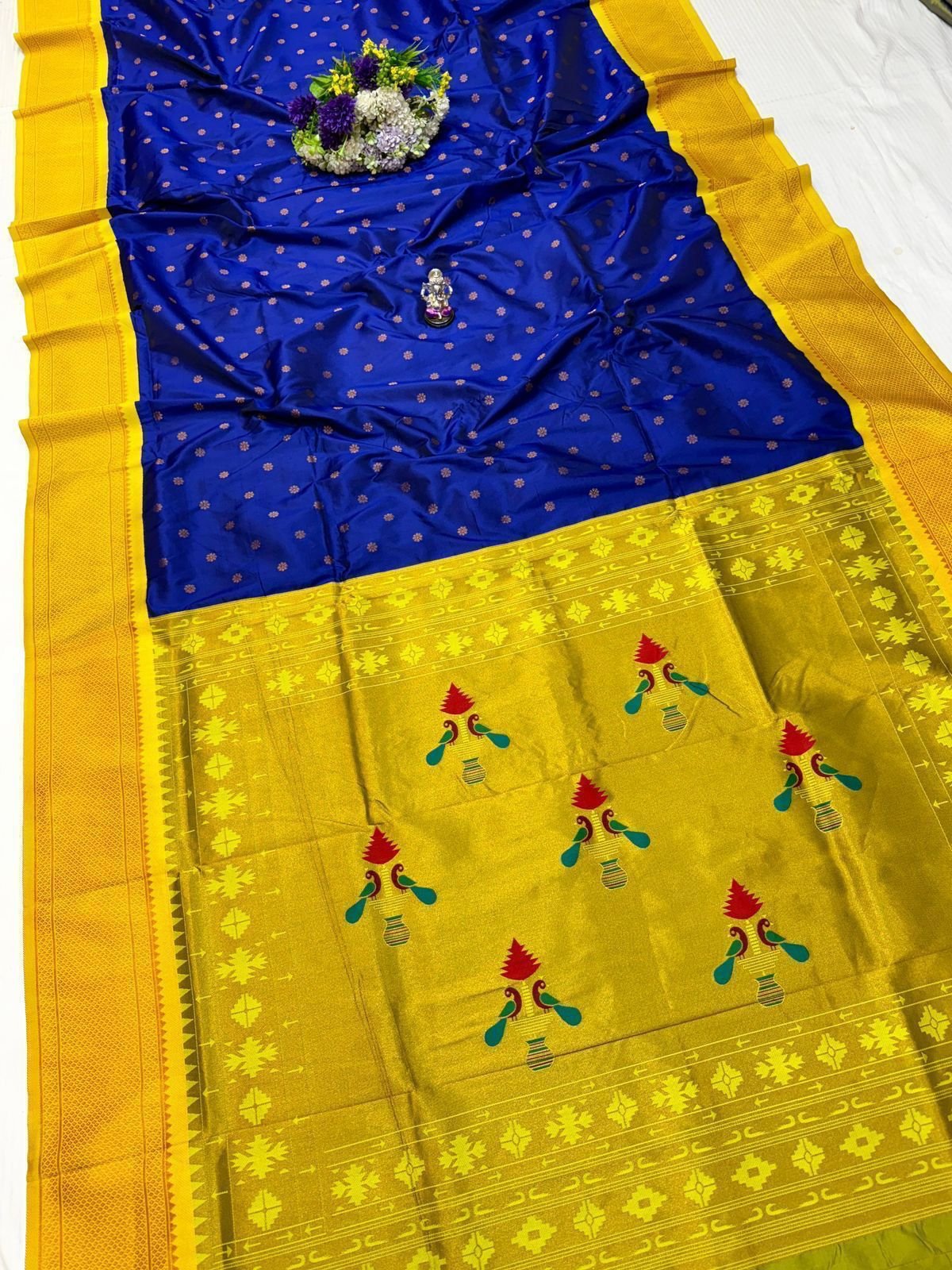 Yeola Kalanjali Double Pallu Paithani image 23