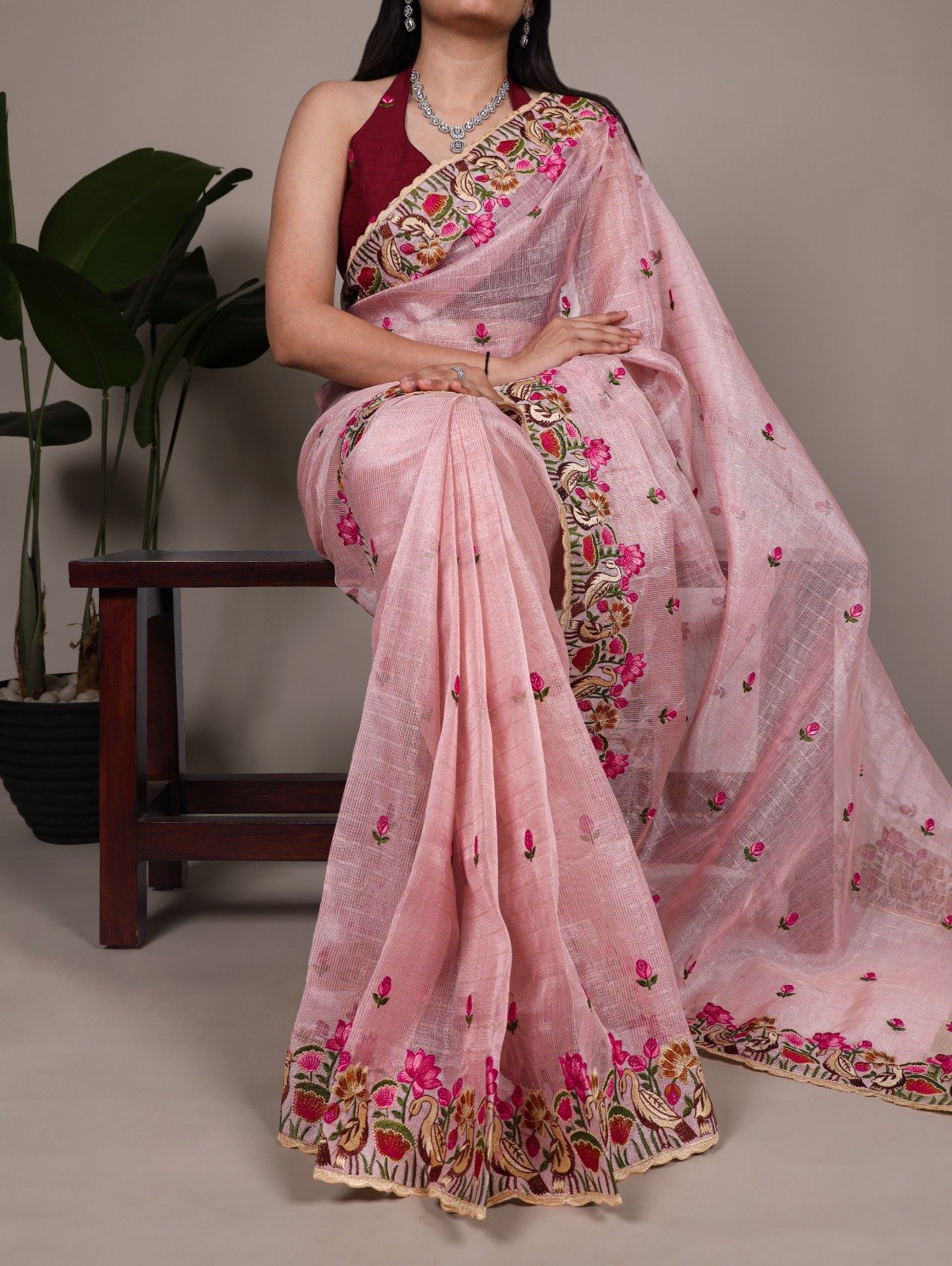 14 Kota Doria Zari Tissue Saree image 8