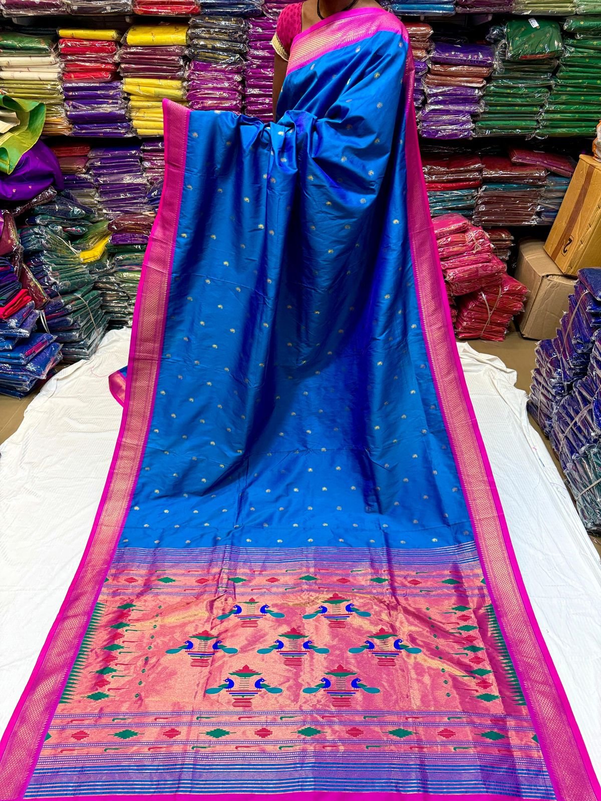 Yeola Double Pallu Semi Paithani image 6