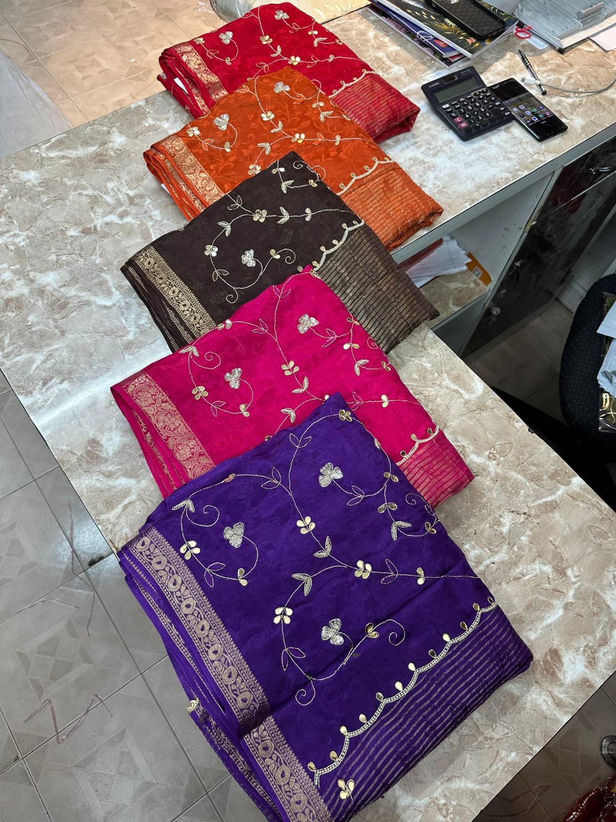 Fabric Pure Chinon jaycard jari saree image 2