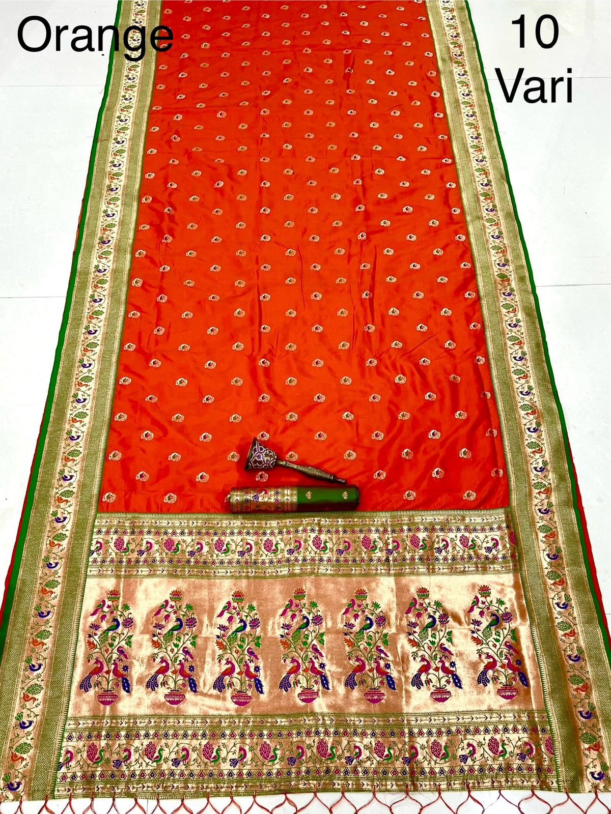 10 yards Peacock Design Paithani image 7