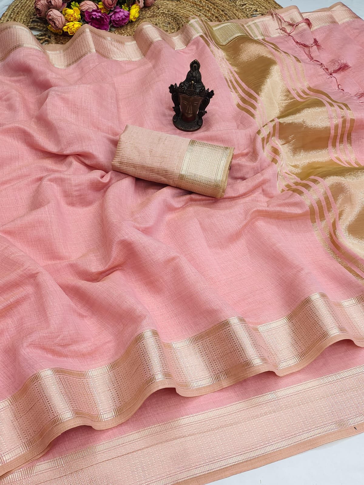 Soft Cotton Sarees Pastels image 5