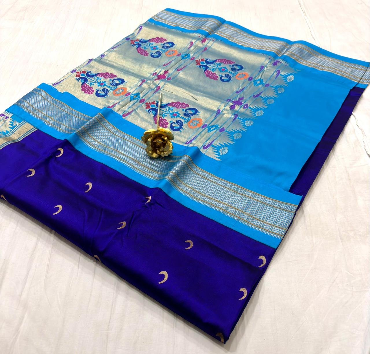 Chandrakor Paithani Pure Silk image 12