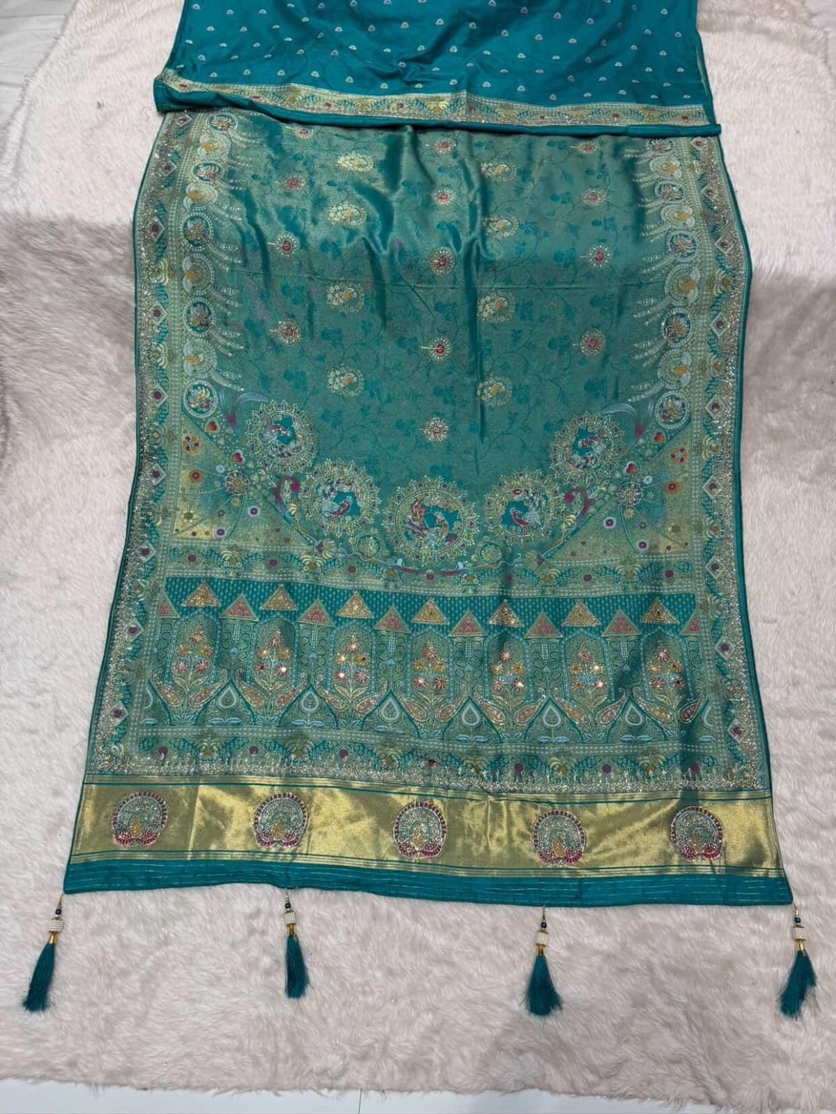 Fancy Tanchoi Silk Jarkan Work
