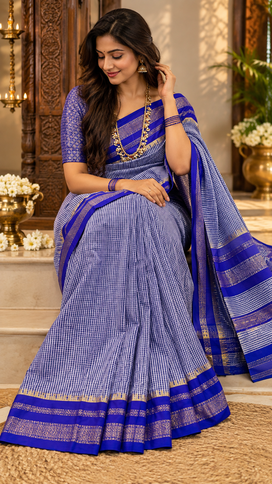 Ilkal Tum Tum Checks Saree