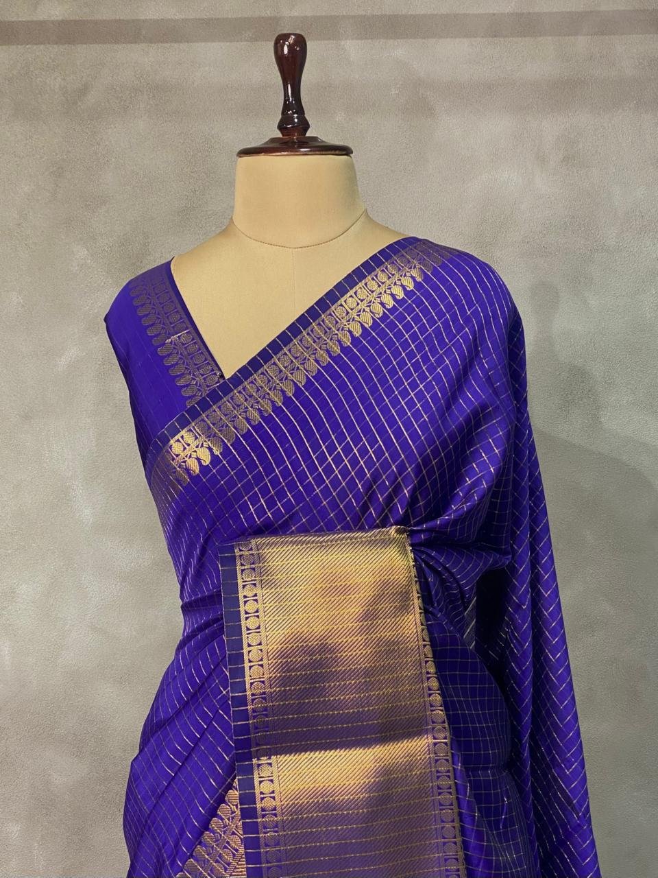 Party Wear Semi Kanchivaram Silk Sarees image 17