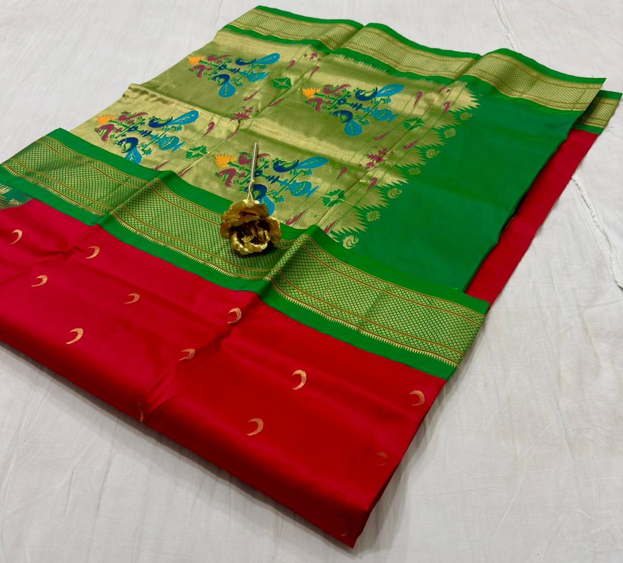 Chandrakor Paithani Pure Silk image 11