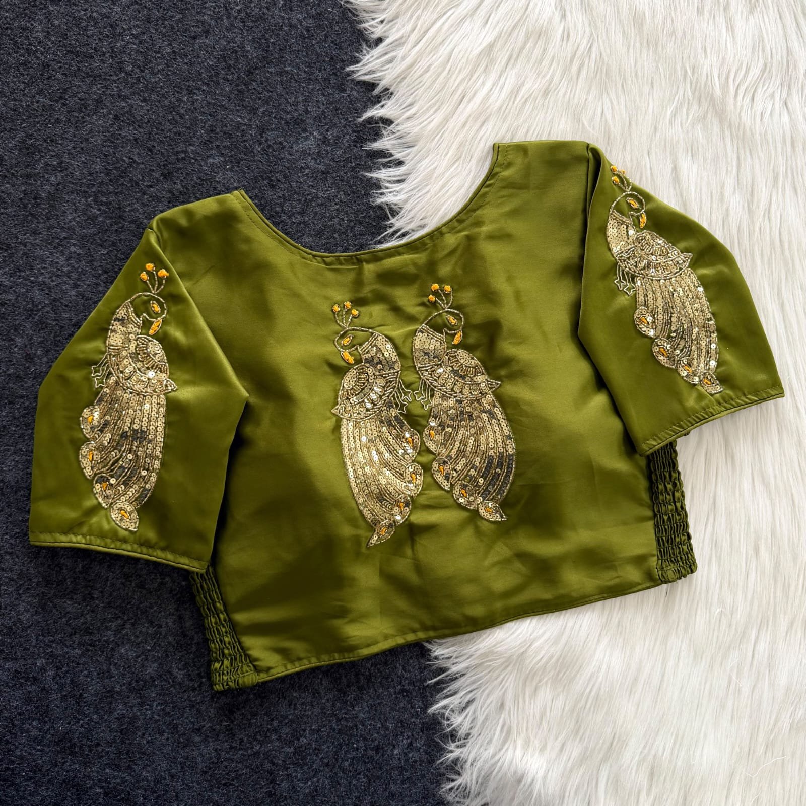 Zardosi Embroidery Readymade  Blouse with Elastic image 7