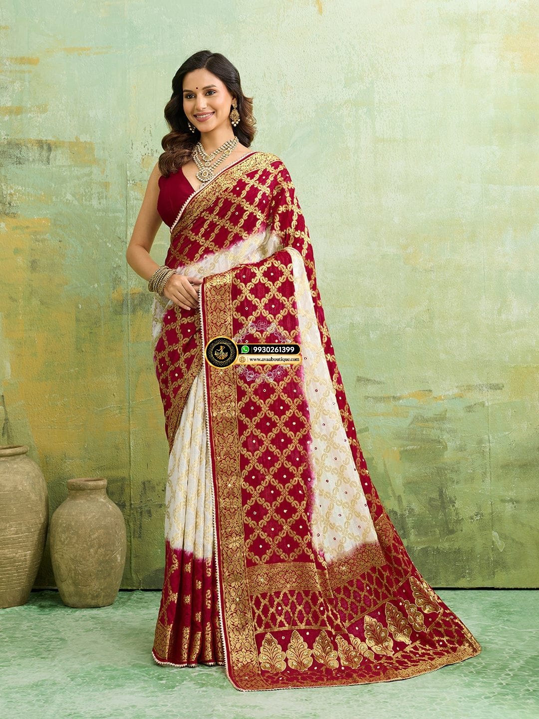 Banarasi Silk With Heavy Zari Work Saree with Handwork (Dual color) image 12