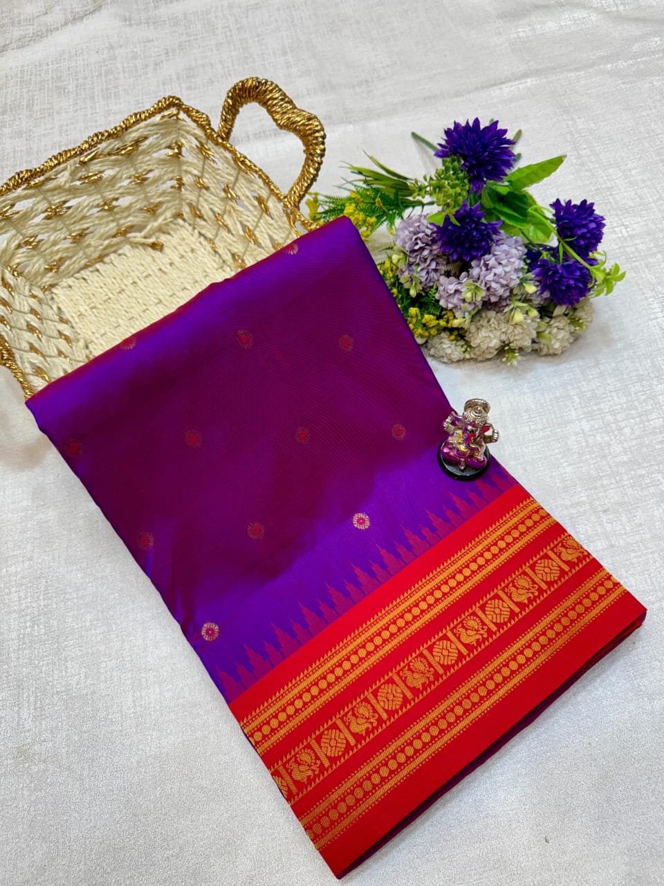 Half Silk South Indian Paithani image 23