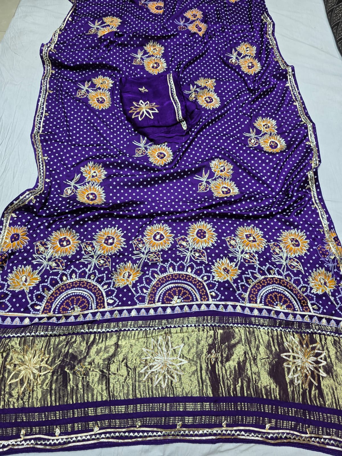 Modal Gajji Silk Saree with Gota Patti Design image 2