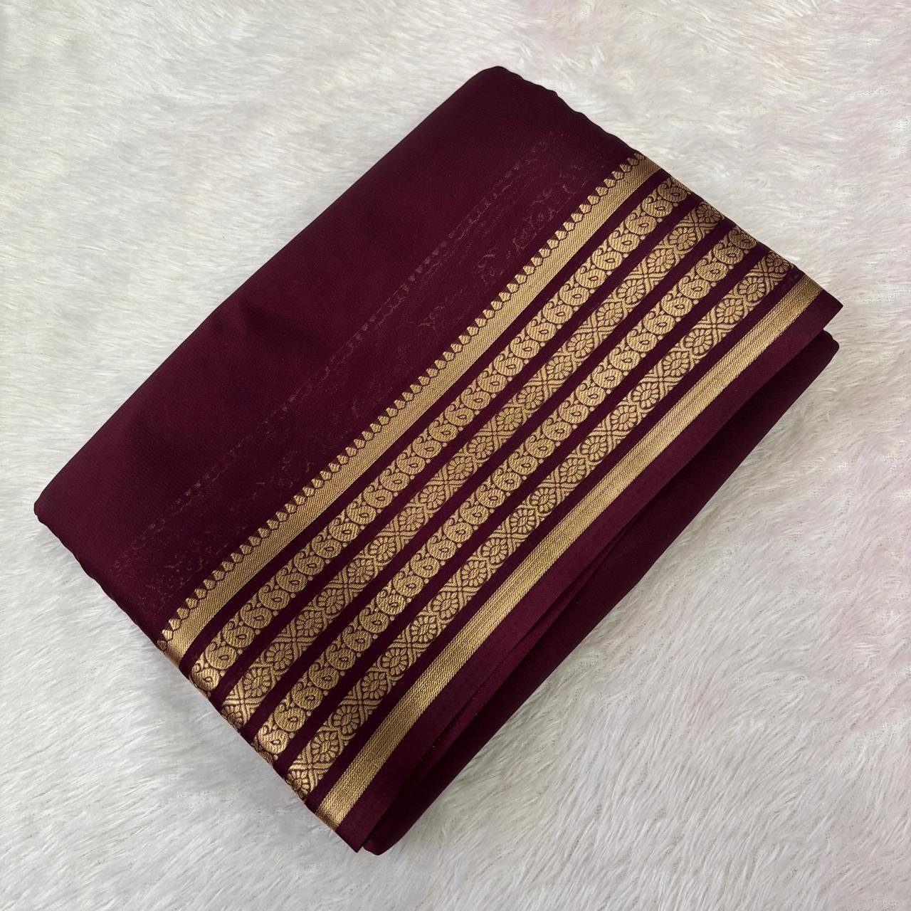 Semi Mysore Crepe Silk Sarees image 7