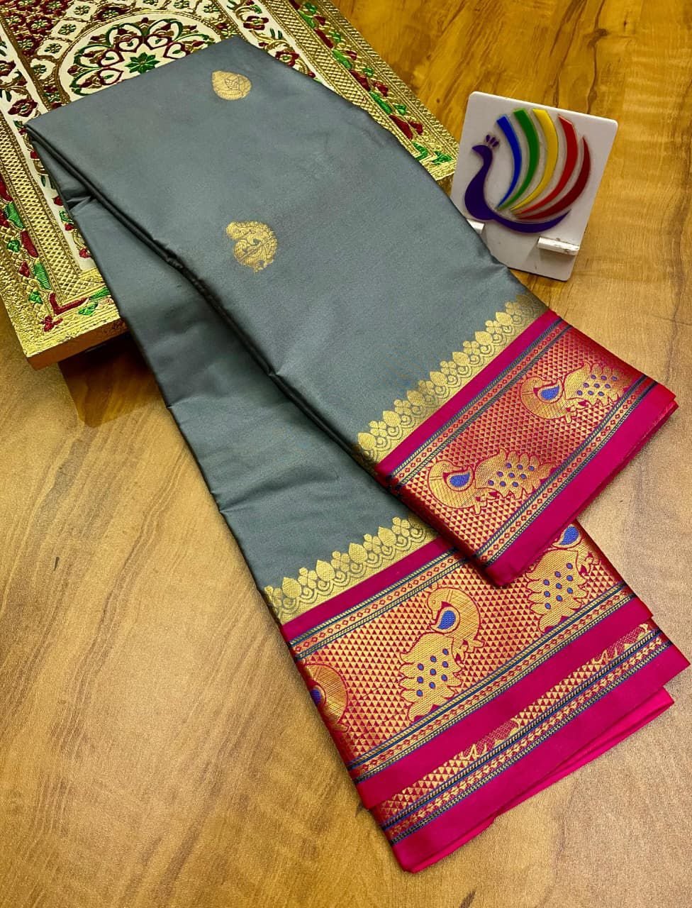 Meena Mor Border Paithani image 6