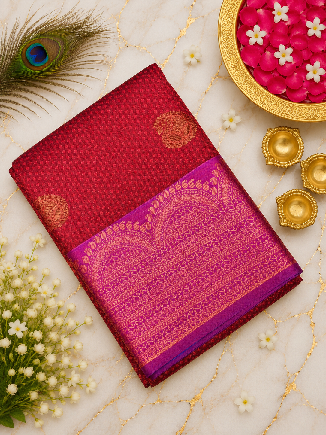 2 Korvai Kanchi Semi Silk Sarees image 27