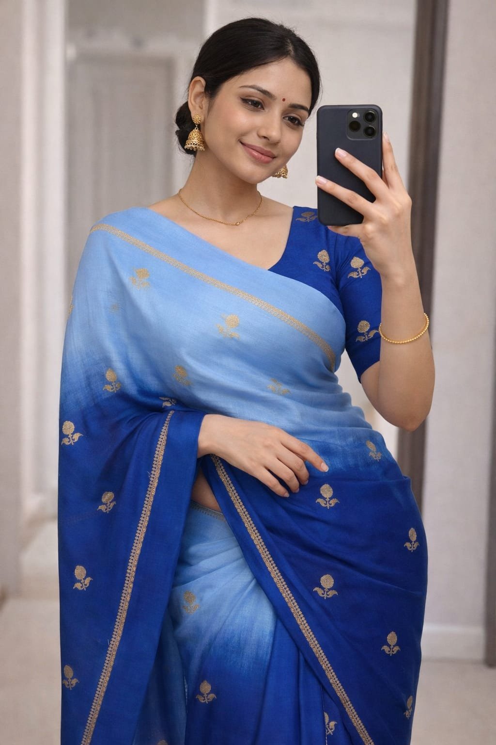 Pure soft Viscose Khadi silk fabric with satin border